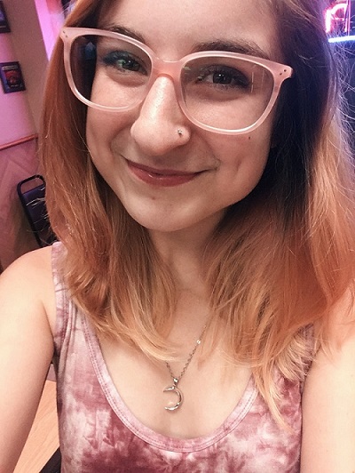 selfie of me wearing glasses & showing off my new nose ring